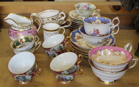 Assorted cups and saucers, etc.